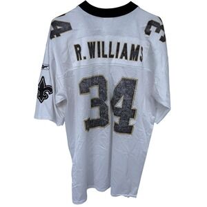 Reebok Ricky Williams #34 New Orleans Saints Football Jersey Large White Mesh